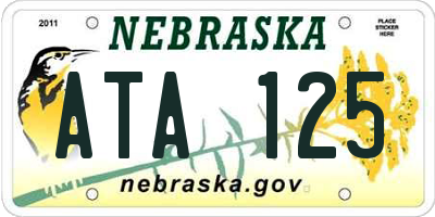 NE license plate ATA125