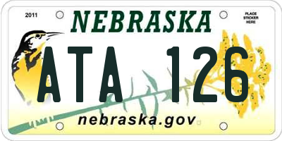 NE license plate ATA126