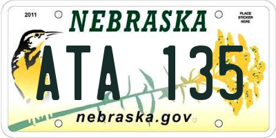 NE license plate ATA135