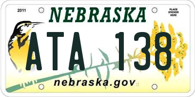NE license plate ATA138