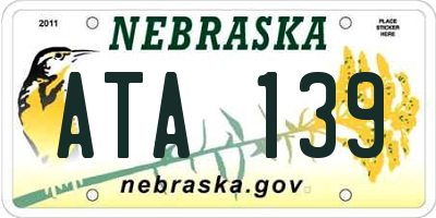 NE license plate ATA139