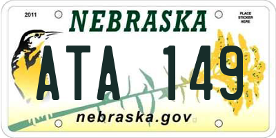 NE license plate ATA149