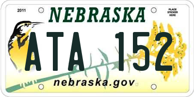 NE license plate ATA152