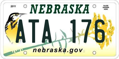 NE license plate ATA176