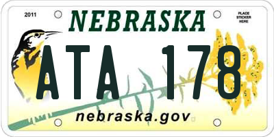 NE license plate ATA178