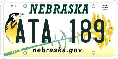 NE license plate ATA189