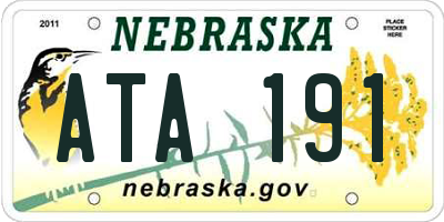 NE license plate ATA191