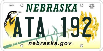 NE license plate ATA192
