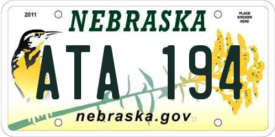 NE license plate ATA194