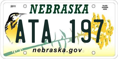 NE license plate ATA197