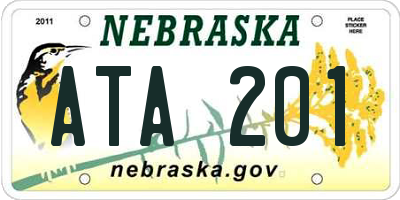 NE license plate ATA201
