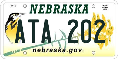 NE license plate ATA202
