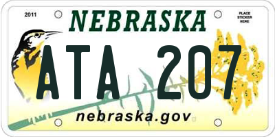 NE license plate ATA207