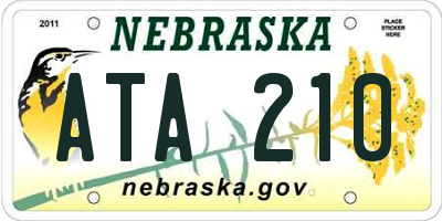 NE license plate ATA210