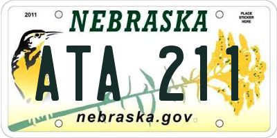 NE license plate ATA211