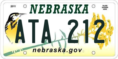 NE license plate ATA212
