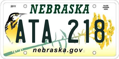 NE license plate ATA218