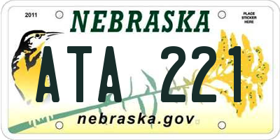 NE license plate ATA221
