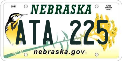 NE license plate ATA225