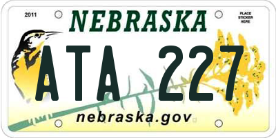NE license plate ATA227