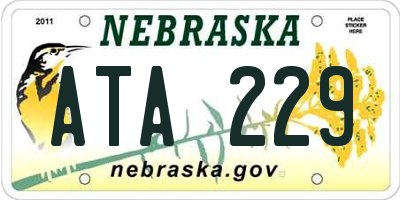 NE license plate ATA229