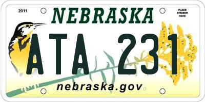 NE license plate ATA231