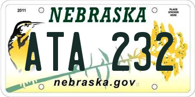 NE license plate ATA232