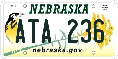 NE license plate ATA236