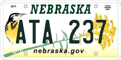 NE license plate ATA237