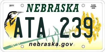 NE license plate ATA239