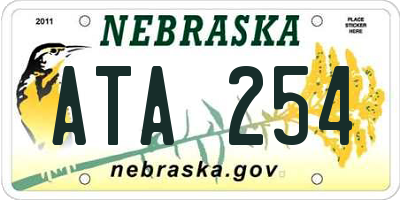 NE license plate ATA254