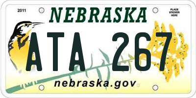 NE license plate ATA267