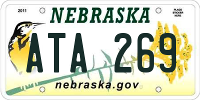 NE license plate ATA269
