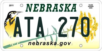 NE license plate ATA270