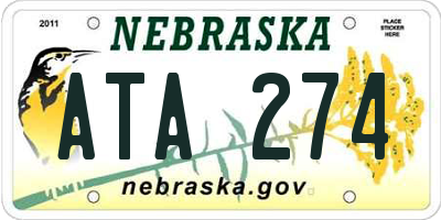 NE license plate ATA274
