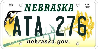 NE license plate ATA276