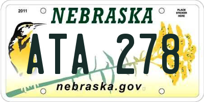 NE license plate ATA278