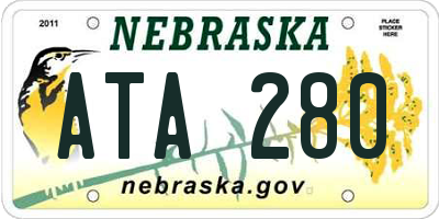 NE license plate ATA280