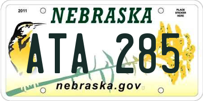 NE license plate ATA285