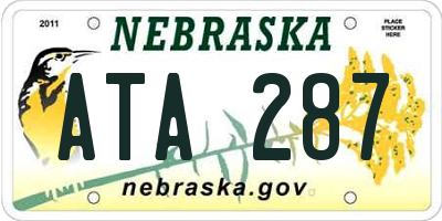 NE license plate ATA287