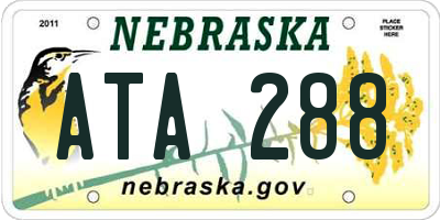 NE license plate ATA288