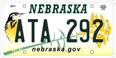 NE license plate ATA292