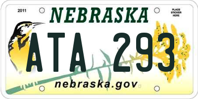 NE license plate ATA293