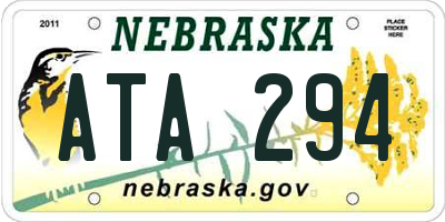 NE license plate ATA294