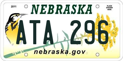 NE license plate ATA296