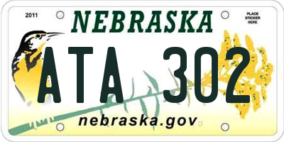 NE license plate ATA302