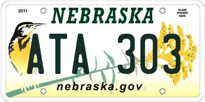 NE license plate ATA303