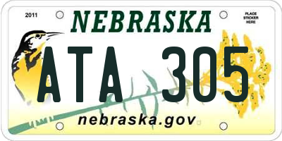 NE license plate ATA305