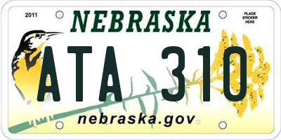 NE license plate ATA310