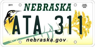 NE license plate ATA311